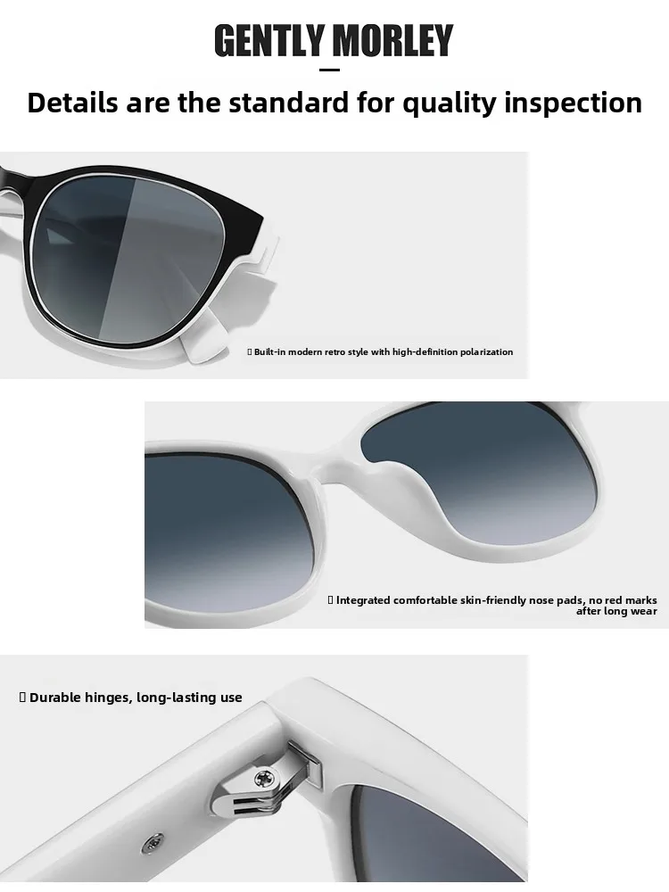 

2025 Miu Series Luxury Retro Panda Color Polarized Sunglasses Women's High-End UV Protection Faionable round Face Suitable