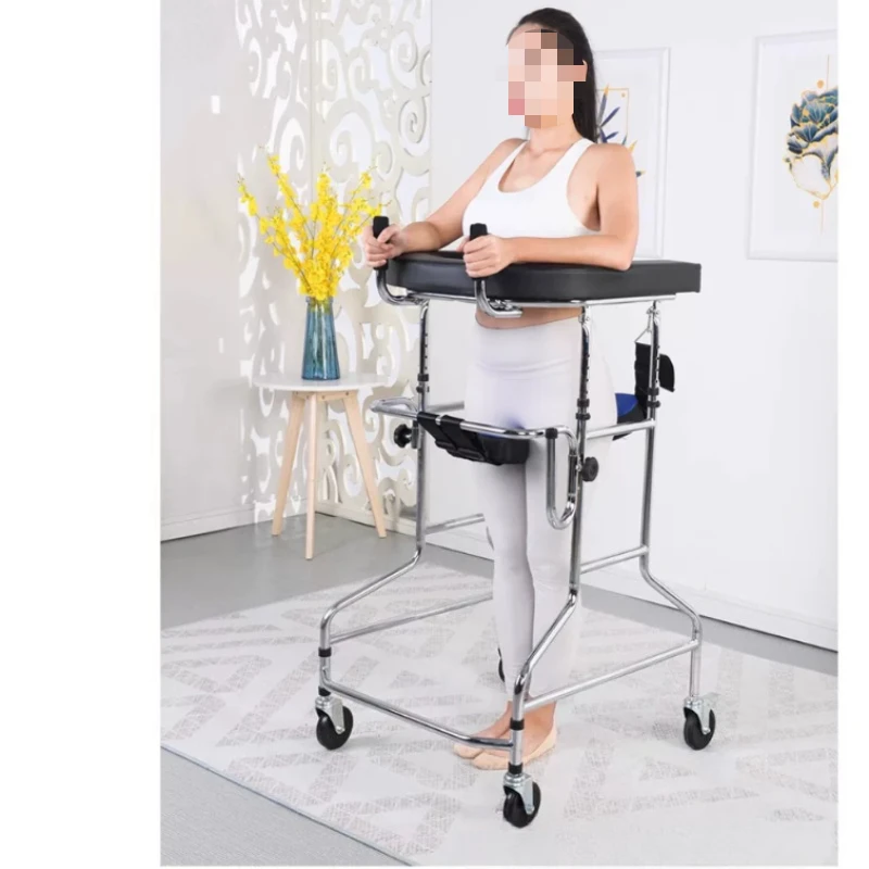 

Adult Rehabilitation Walker Four-Legged Armrest Frame Disabled Mobility Aid Chair Arm Training Walking Crutches