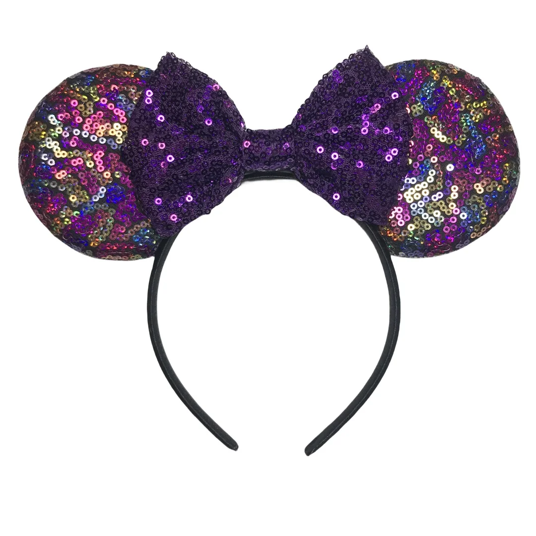 9.5 CM Dark Color Mixed Mouse Ears Headband Sequins 5