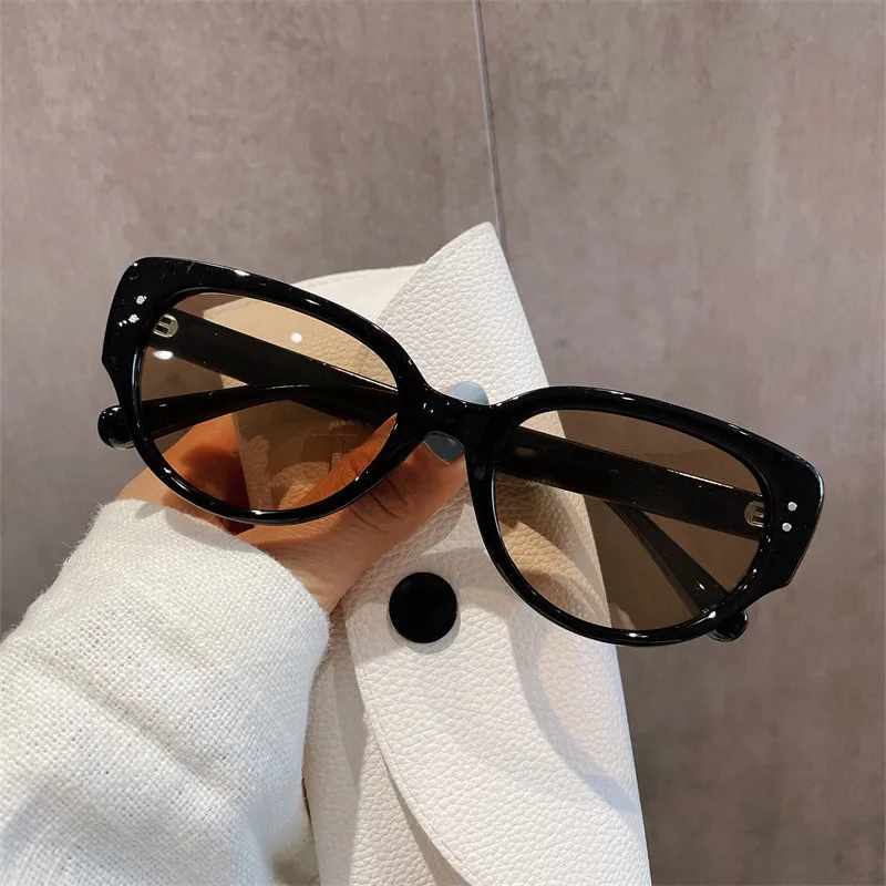 

High-texture polarizing glasses, retro cat eye sunglasses, women's UV protection, sun protection, street photography, concave