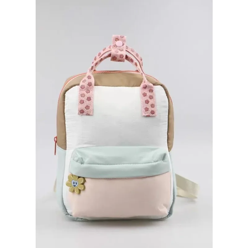 حقيبة ظهر جديدة خفيفة الوزن للأطفال مع سحر عباد الشمس المرح وتصميم كتلة الألوان للنزهات.