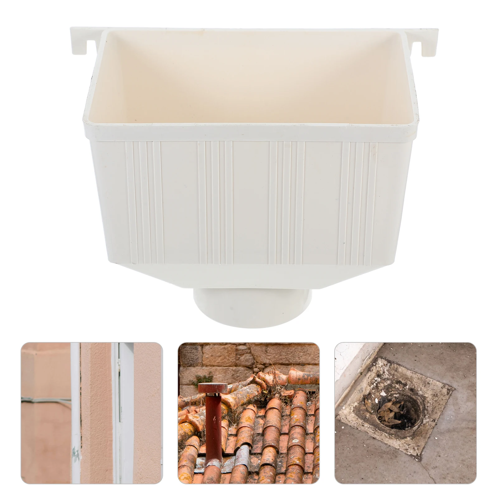 Tubo quadrato in PVC Tubo di scarico Connettore per grondaia Adattatore per grondaia Sistema di raccolta acqua piovana Kit deviatore pioggia per grondaia esterna Acqua