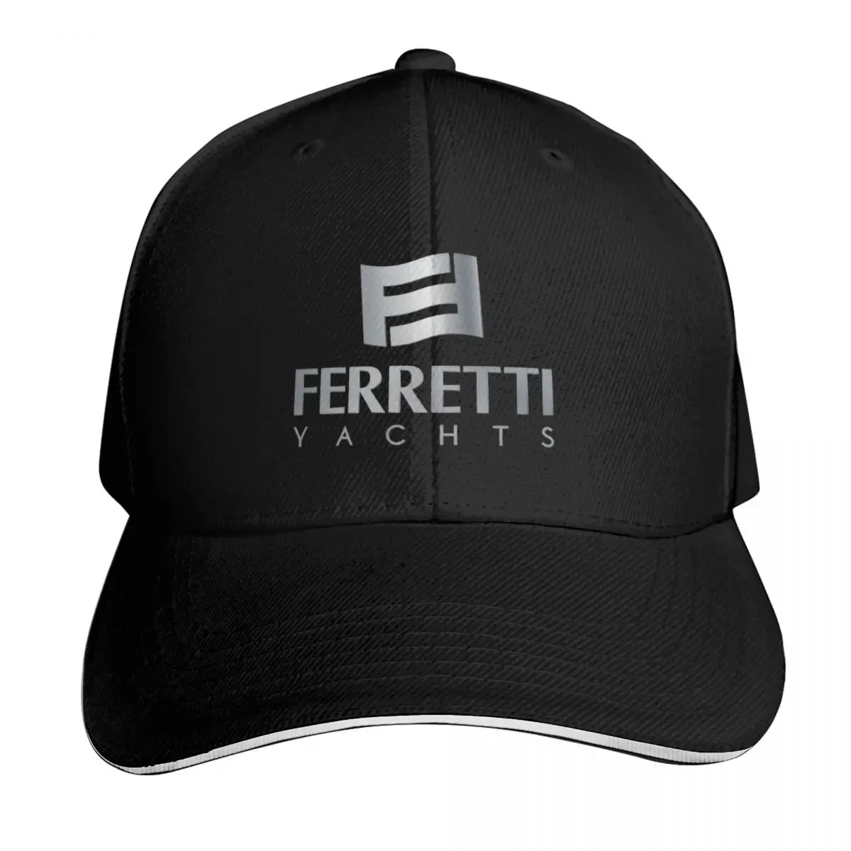 FERRETTI YACHTS Baseball Cap Quick Dry Performance Cotton Twill Breathable Contrast Two Tone Brim