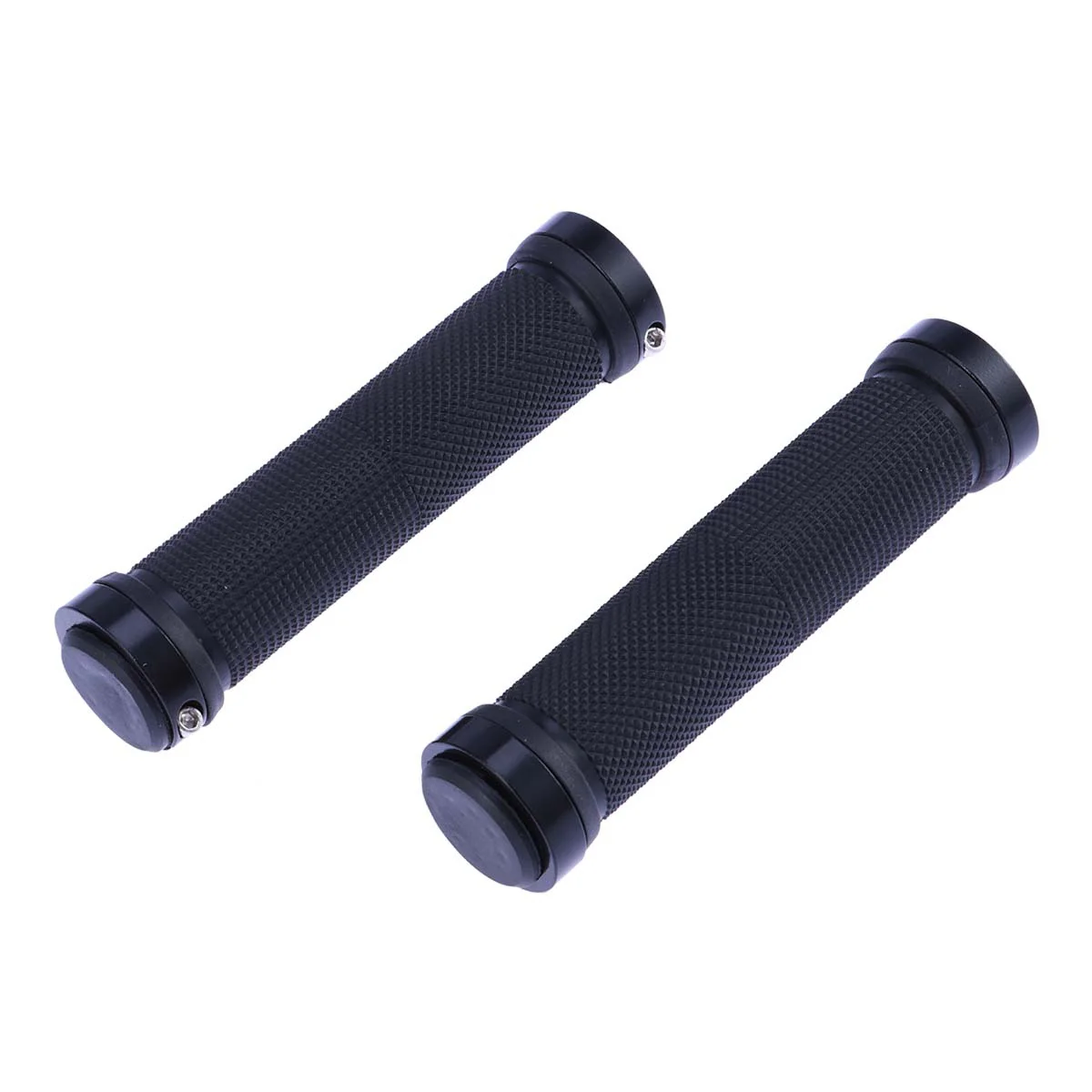 

A Pair of Mountain Bike Double Lock Aluminum Alloy Handle Antiskid Handle Sleeve Set(Black)