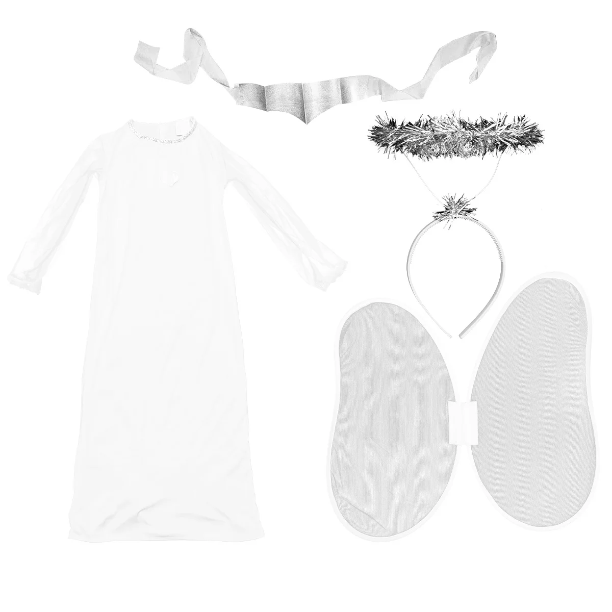 

1 комплект костюма, белый комплект из четырех предметов, качественный дизайн, одежда для Хэллоуина-маскарада