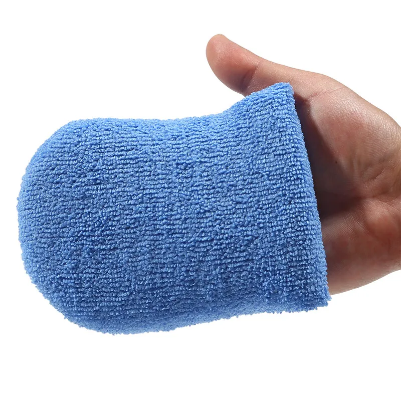 2/6PCS Soft Microfiber Car Wax Applicator Mitts Polishing Sponge Wax Foam Applicator Pad for Car Cleaning Auto Detailing