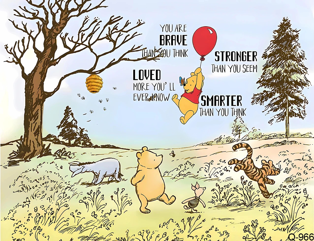 Winnie The Pooh Party Backdrops Wedding Decoration Children's Birthday Photozone Background Decorations Wall