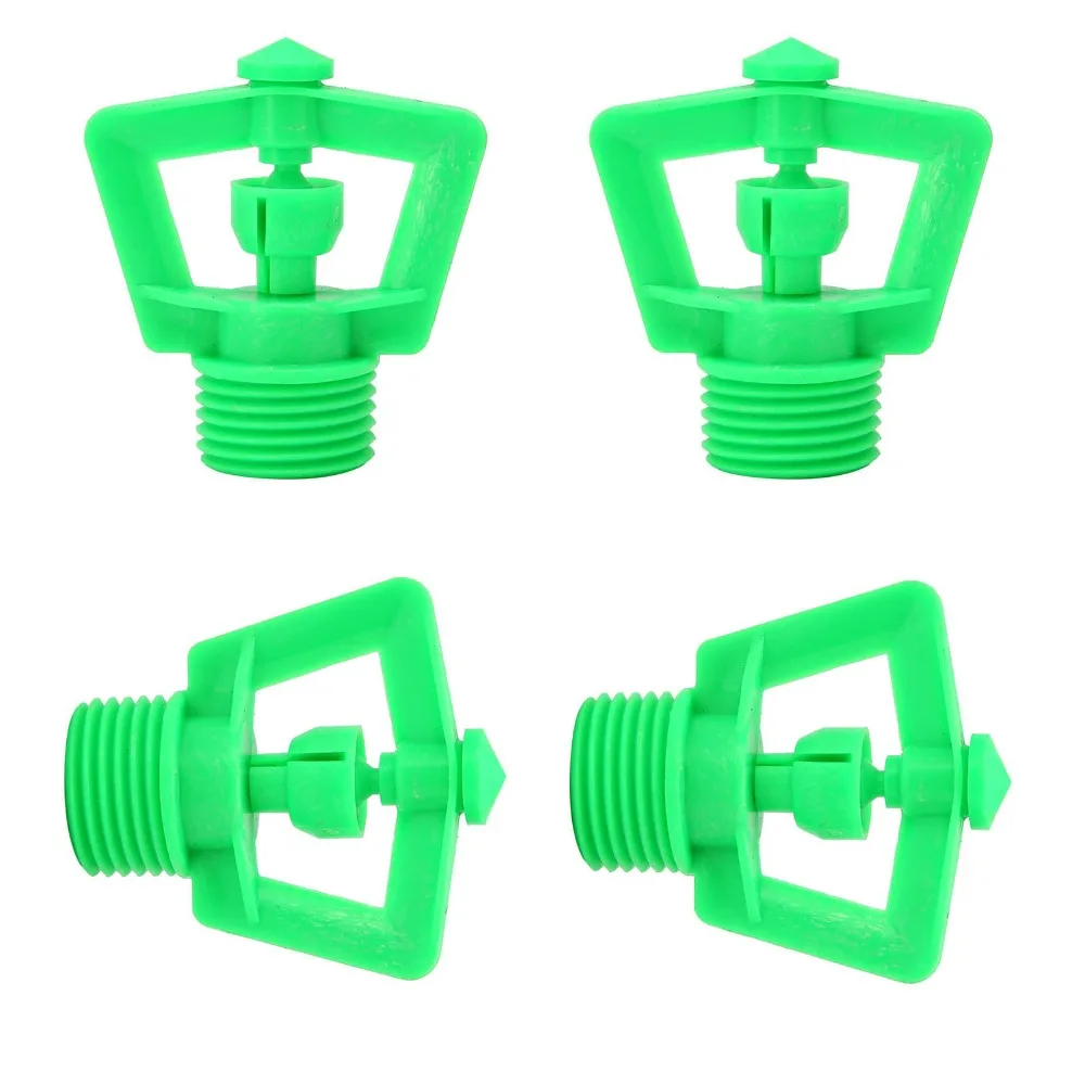 

10PCS G1/2 Male Thread Rotating Sprinkler 360 Degree Easy To Install Watering Sprinkler Plastic Green Irrigation Sprinkler