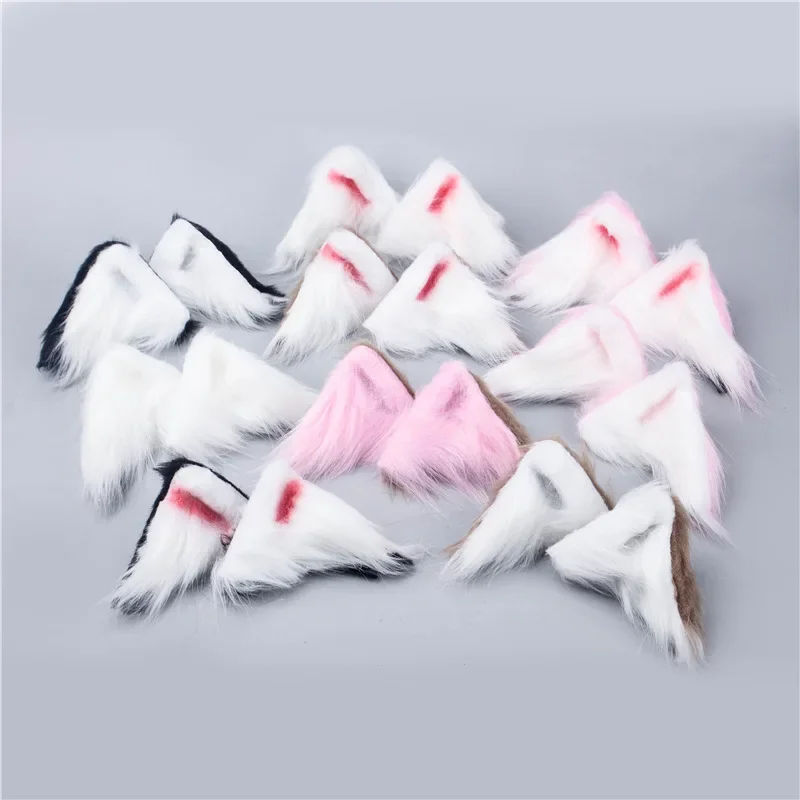 Animal  Lolita  Fancy Cat Fox Ears Hair Clip Japanese Plush  Bands Black White Pink Anime Cosplay Costume Halloween Christmas