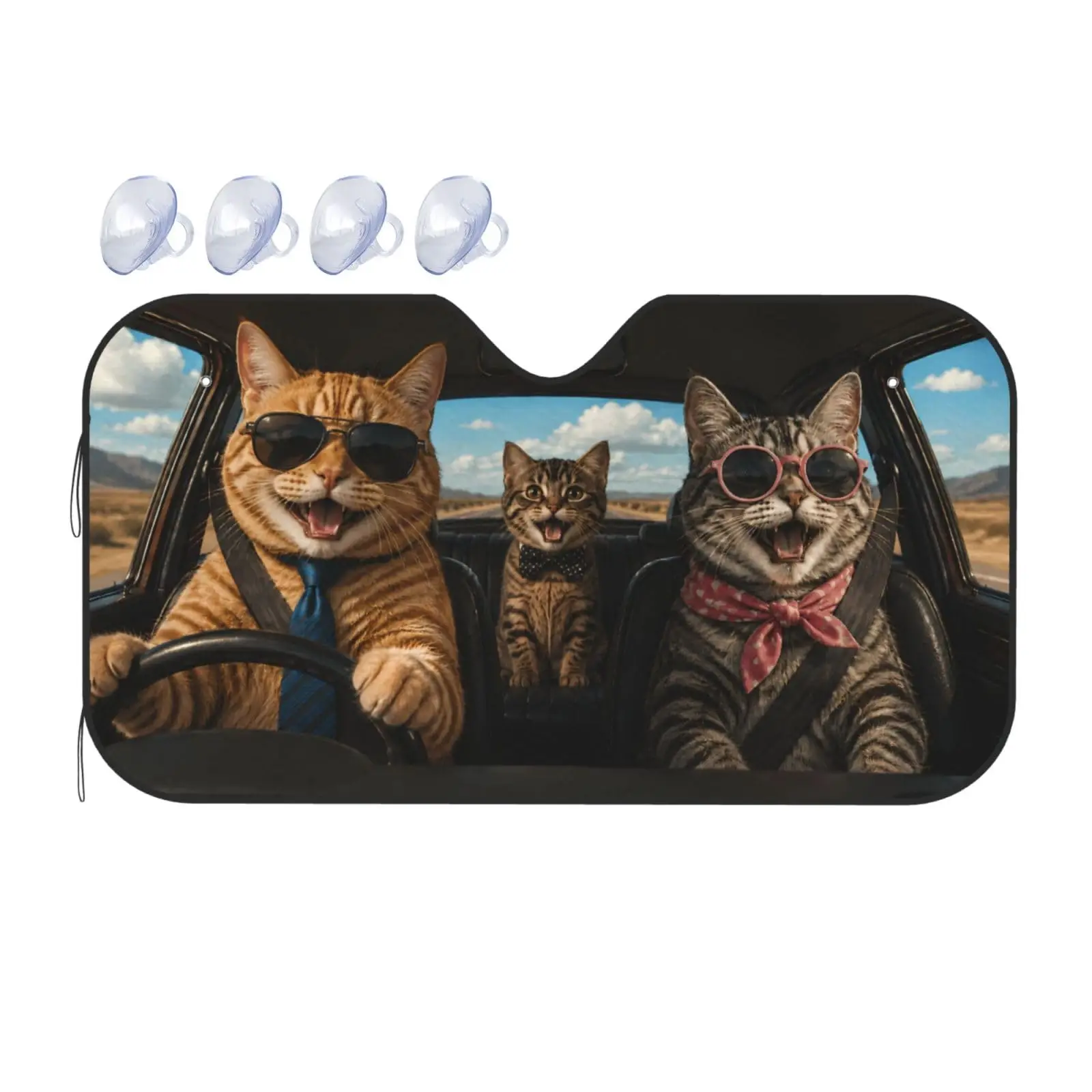 Car Shade Front Windshield Sunshade Car Windshield Cover Cat Foldable Storage Effective Sun Protection Help Keep the Car Cool