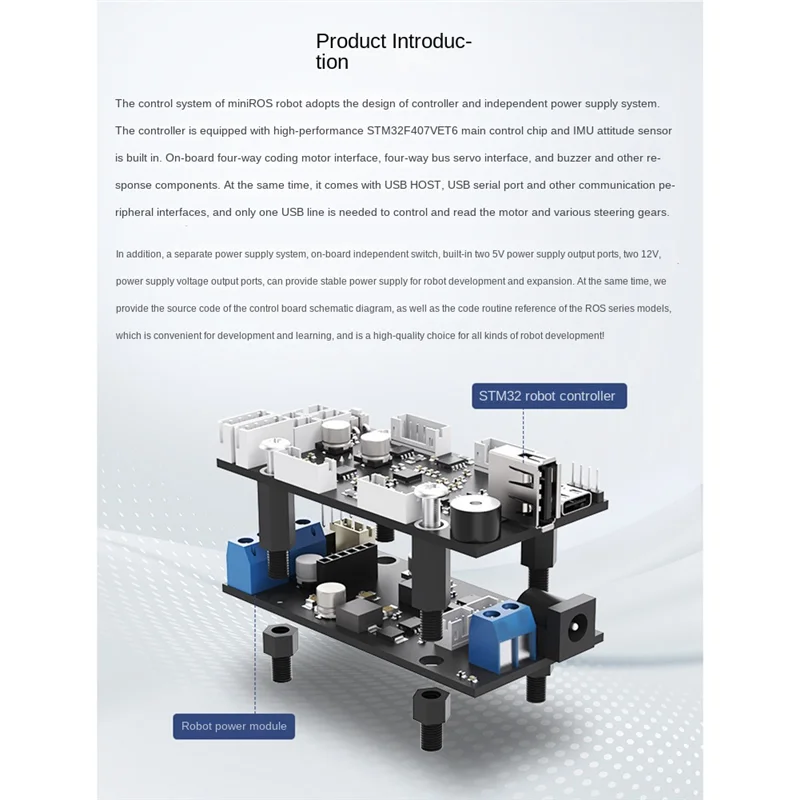 

Плата управления ROS Stm32 Сервопривод с двигателем 4WD Мини-плата расширения Интеллектуальная плата управления автомобильным роботом-A54Q