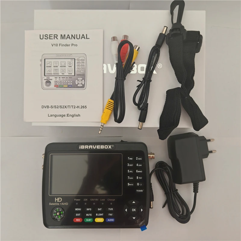 الأصلي iBRAVEBOX V10 مكتشف Pro + مكتشف الأقمار الصناعية متر DVB-S/S2/S2X/T/T2/C/H.265 + AHD (8MP) 4.3 بوصة PK V8 مكتشف Pro 2 ST-5150