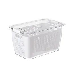 1-Piece Refrigerator Container with Removable Colander Leak-proof Food Storage Container Keeps Fruits, Vegetables and Meat Fresh