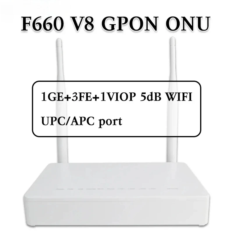 

OPTFOCUS F660 V8 GPON ONU 1GE 3FE 1POTS 1USB 5dB WiFi SIP FTTH Fiber Optical Terminal ONT English Firmware