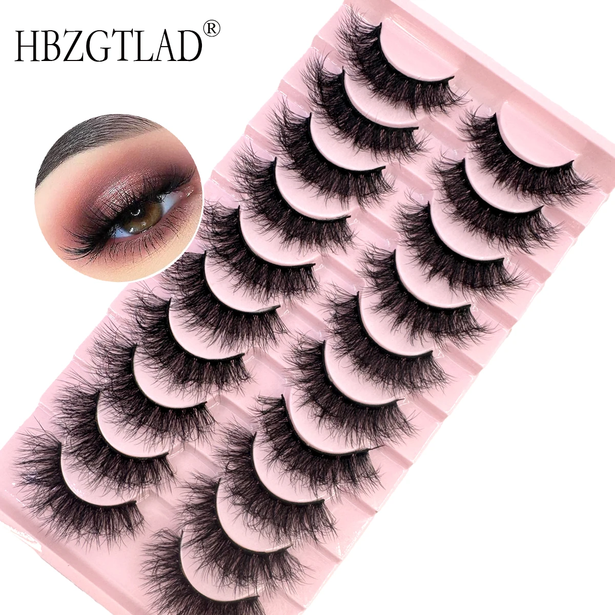 Neue 3D-falsche Wimpern, Katzenauge, dünne künstliche Nerz-Wimpern, flauschige kurze natürliche gefälschte Wimpern, 10 Paar Multipack