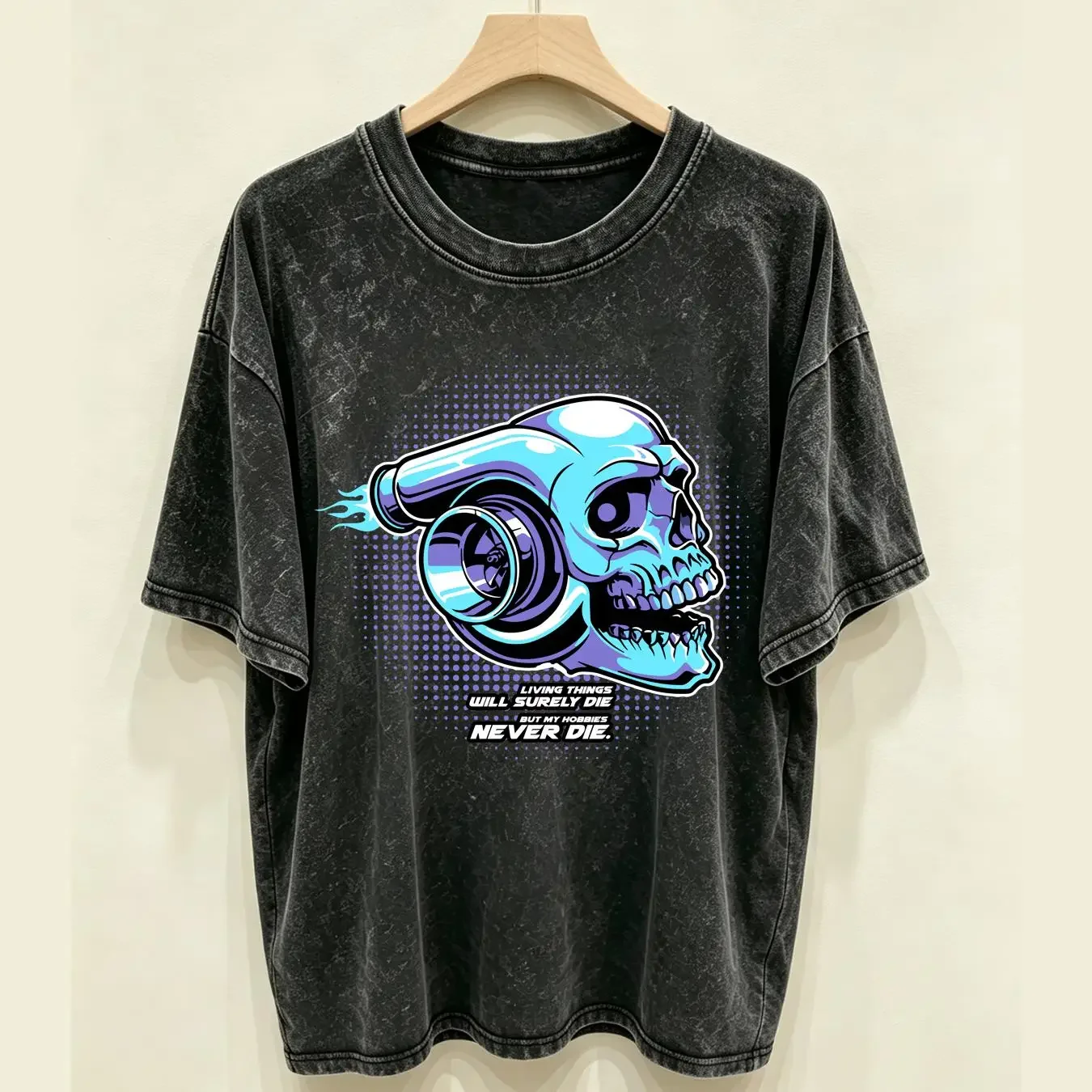 washed T Shirt UNISEX Kids Adult MALE FEMALE Motor Race Car Turbo Exhaust Skull Tuner long or short sleeves vintage Washed