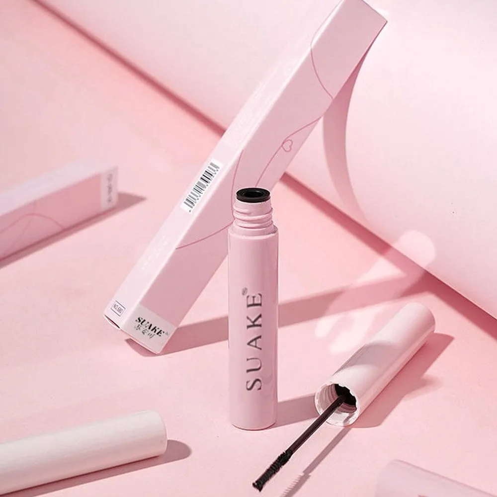 มาสคาร่าแบบหนาพิเศษ กันน้ำ ไม่เลอะ มาสคาร่าแปรงละเอียด ต่อขนตาสีน้ำตาลธรรมชาติ มาสคาร่าสำหรับผู้เริ่มต้น