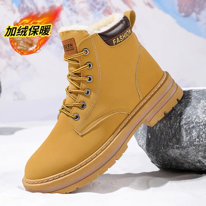 

Winter Mens Snow Boots Fashion Comfort Men Cotton Shoes Outdoor Non-slip Man Shoes Warm Anti-chill High Top Boots Zapatos Hombre