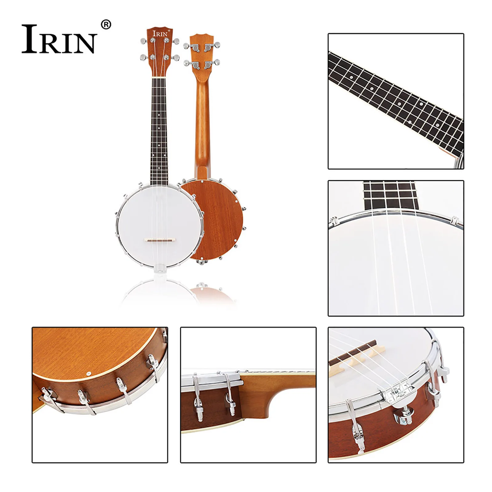 IRIN Banjo Rosewood Sabili أربعة أوتار بانجو ممتازة صغيرة من الدرجة المهنية أداة التقطت مناسبة للاستخدام الممارسي
