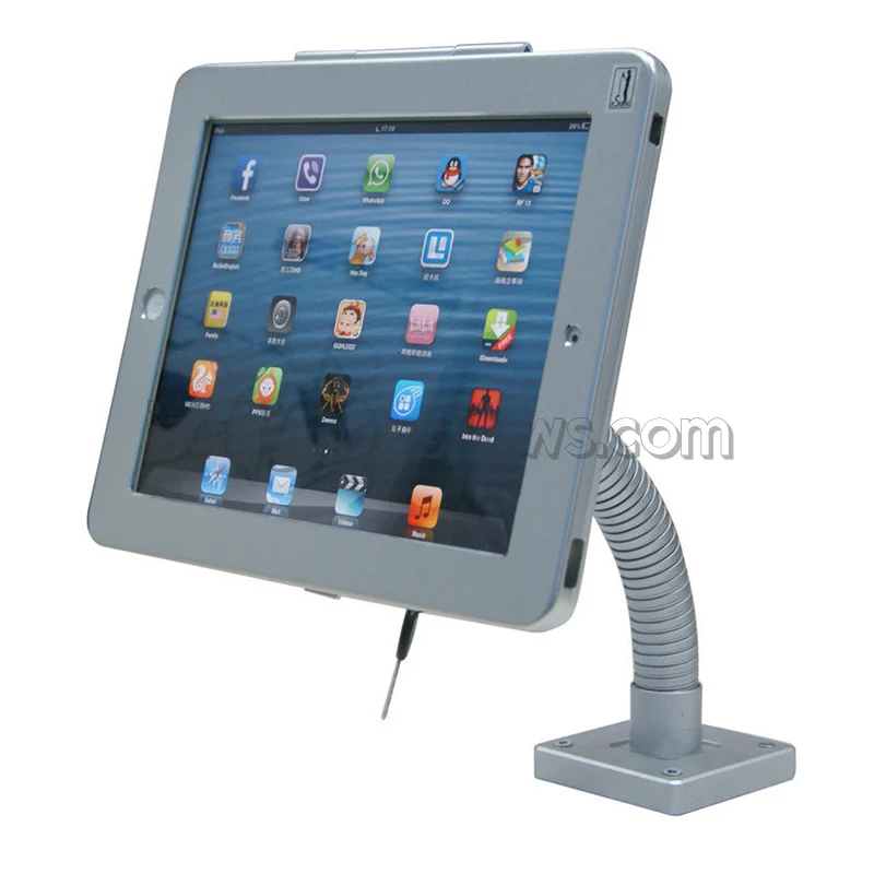 Metal Wall Display Mount Stand for iPad 2/3/4 Air Retail with Security Alarm Anti-Theft Case Lock Holder Tablet Holder
