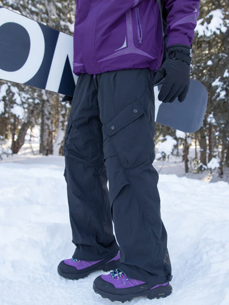 

Winter Outdoor Men's down Snow Skiing Pants Cold Proof Windproof Waterproof Straight Leg Pants Youth Faion Casual Wear