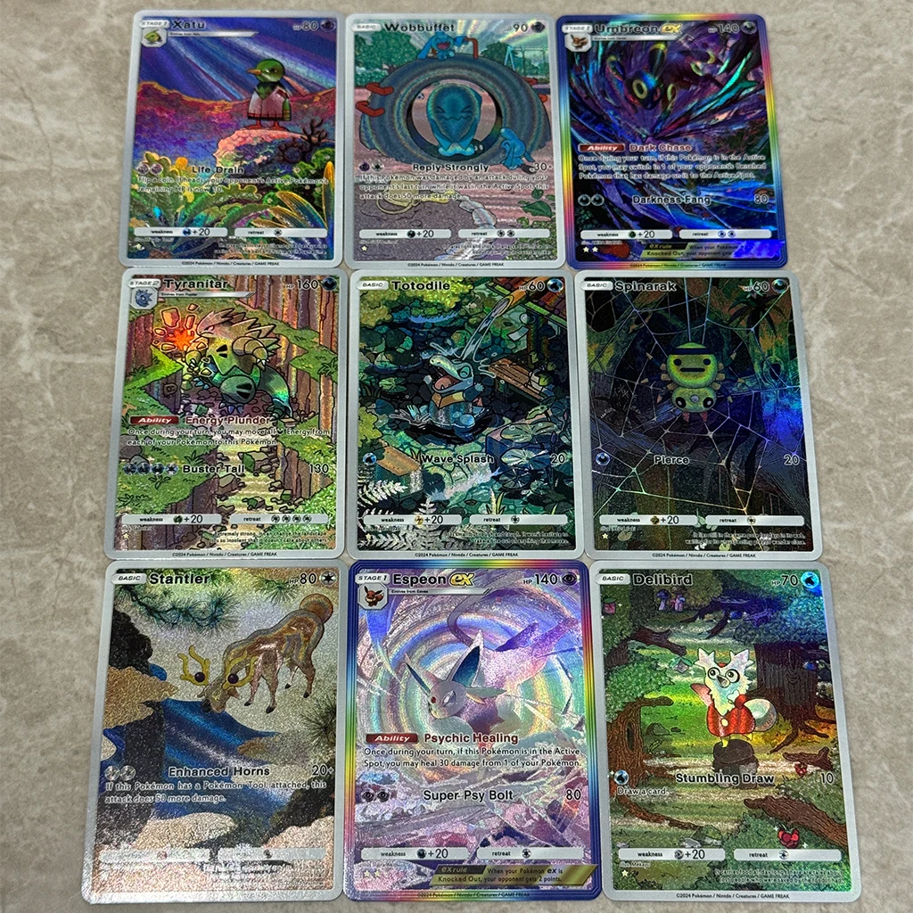 9 pièces/ensemble bricolage sagesse de mer et de ciel carte Pokemon de poche Ex Lugia Kingdra Sentret Skarmory Pichu carte de Collection de jeu Flash grossier
