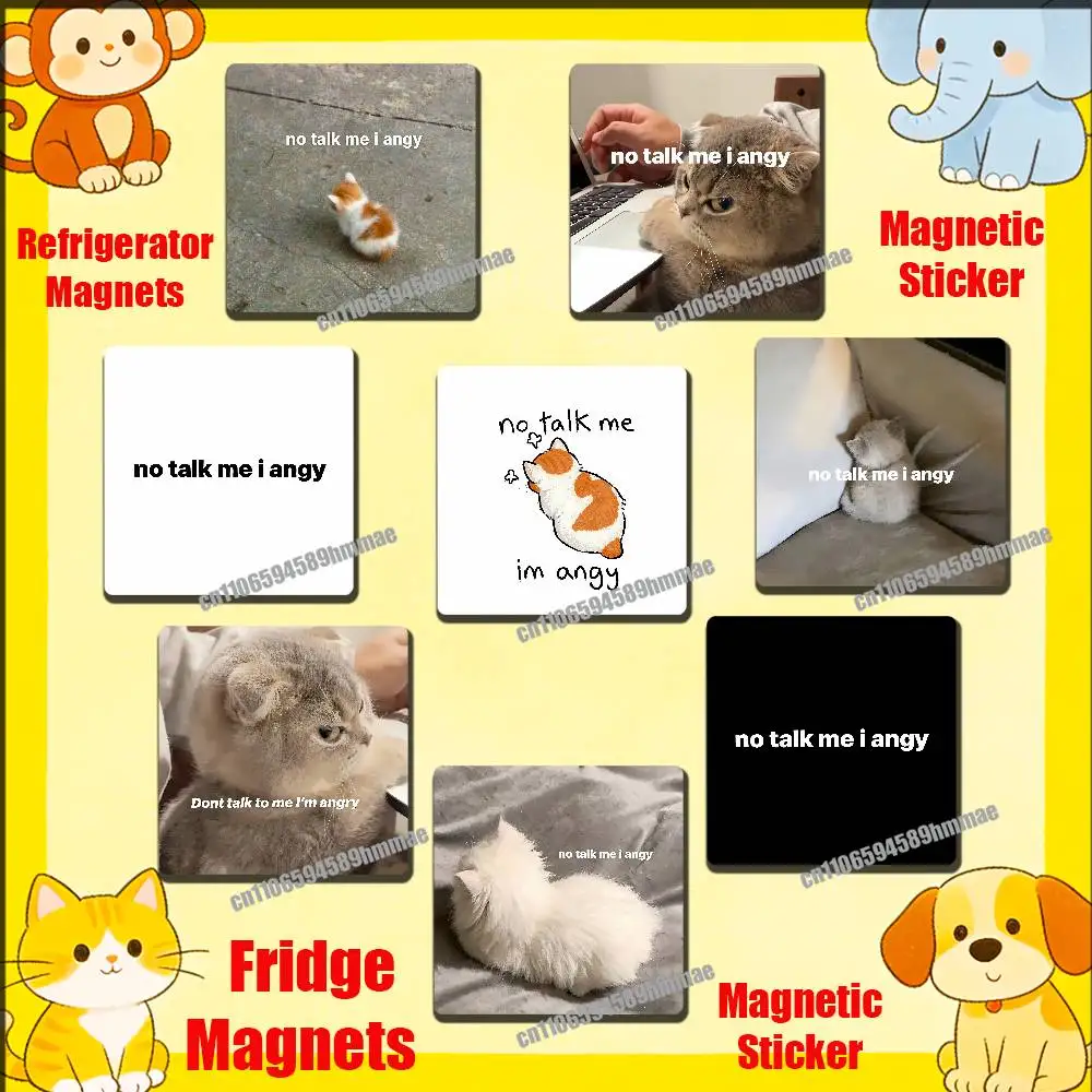 

For no talk me im angy Cat Fridge Freezer Refrigerator Magnets Kitchen Metal Cabinet Magnetic Sticker Card