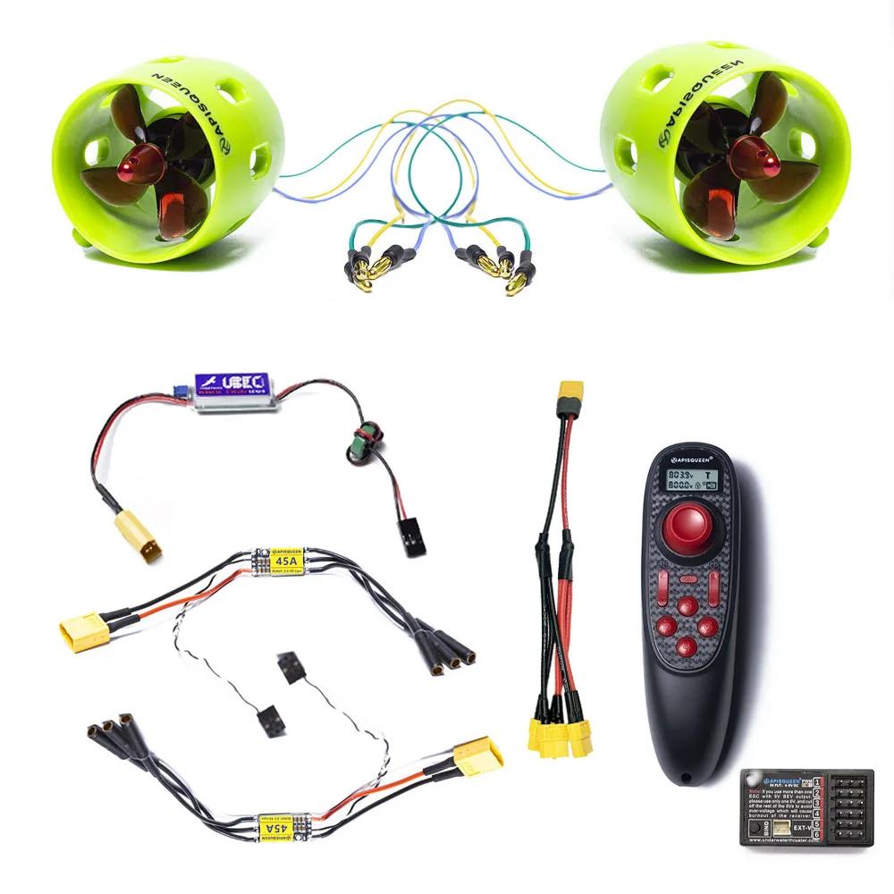 APISQUEEN U01 12-16V 2Kg Brushless Underwater Thruster Set with Bidirectional ESC for Freshwater ROV
