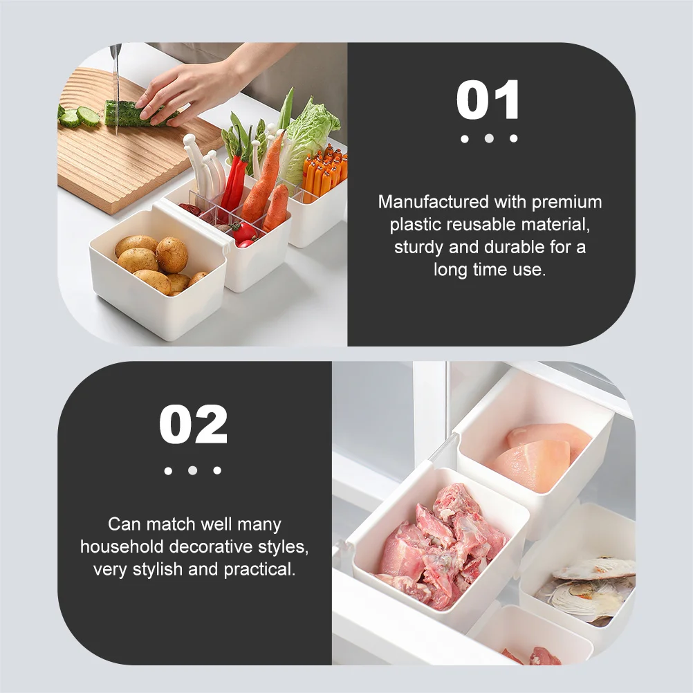 

Подвесной органайзер для дверцы холодильника, современный многоразовый пластиковый контейнер для хранения мелких предметов, для организации кухни и порядка