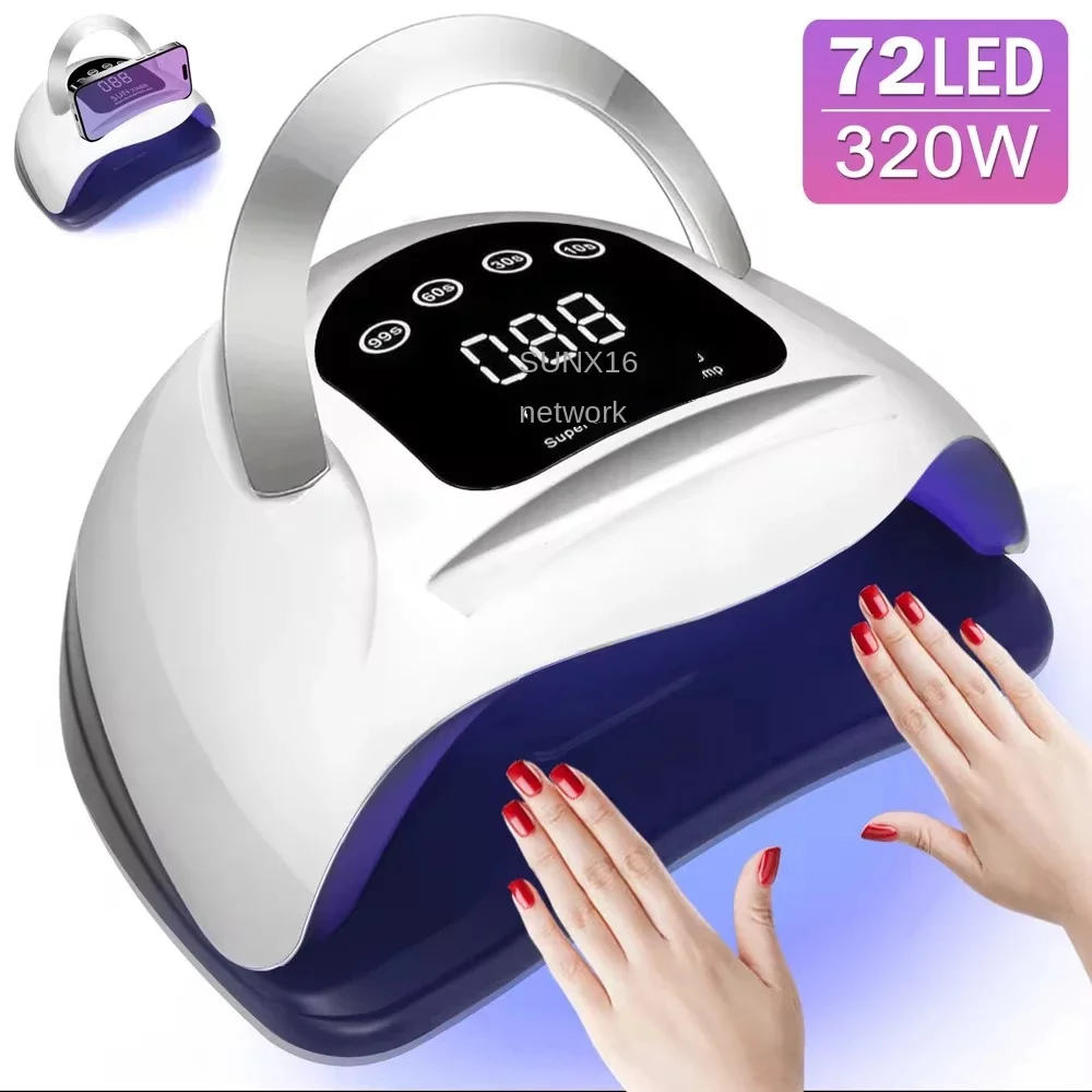320W Sun X16 Max UV LED Professional Nail Lamp Portable Plastic Dryer For Nails Gel Polish Touch Screen Electric Power Supply