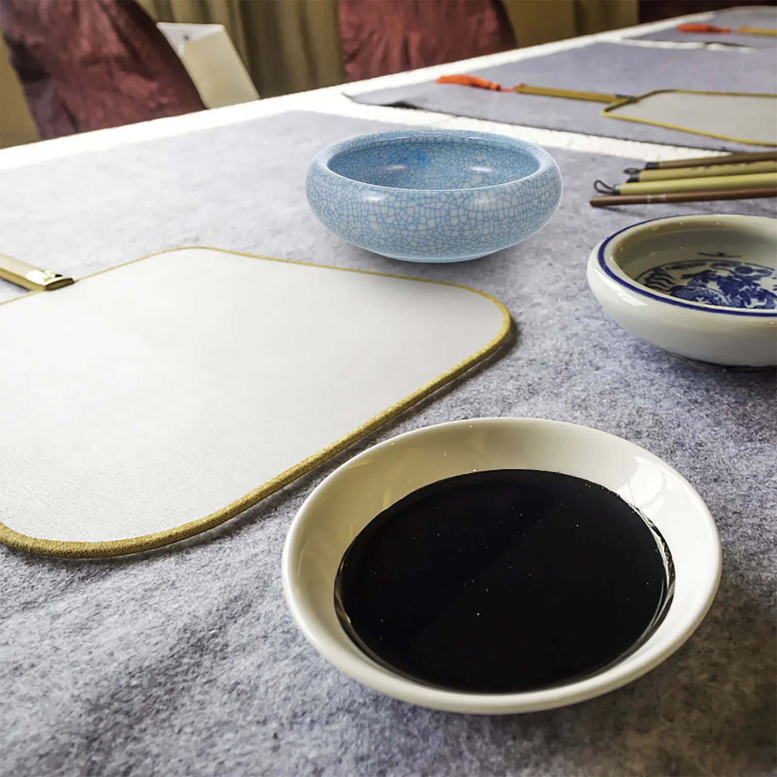 

Porcelain Ink Well Portable Fine Workmanship Beautiful Appearance Easy Wash Art Students Artists Professionals