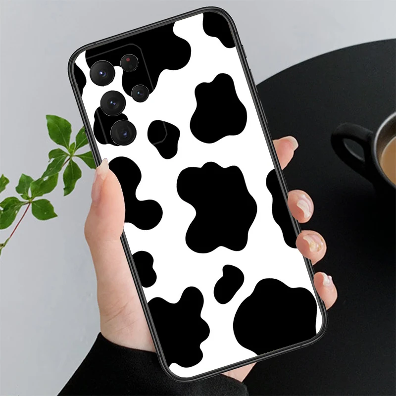 Funda de teléfono con estampado de vaca lechera para Samsung A52S A21S A33 A23 A13 A14 A32 A52 A53 A54 A51 A71 A15