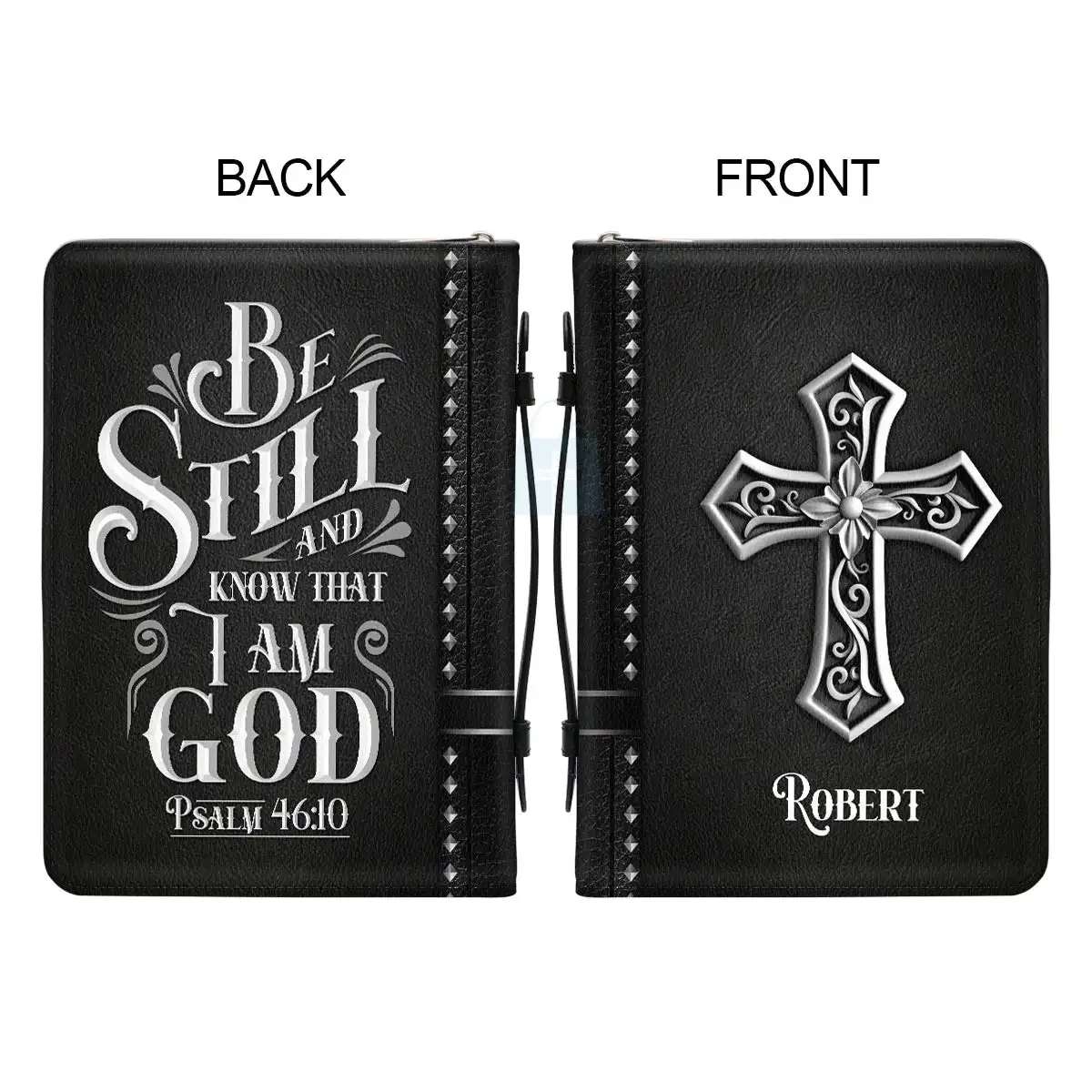 Women\'s Christian Bags Personalized Leather Bible Cover The Lord Is My Strength And My Shield Psalm Print Bible Storage Bags