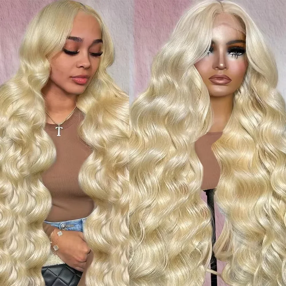 613 Blonde 40 50 Inch Body Wave Hair Wigs 13x4 13x6 HD Lace Pre-Plucked Brazilian Frontal Wigs Human Hair Front wig For Women
