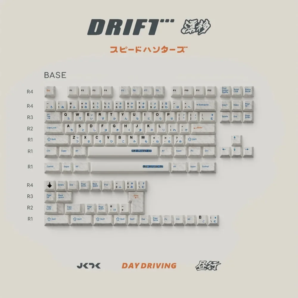 JKDK Studio DRIFT Key Caps PBT 5 Side Thermal Sublimation Profile Original Keycaps for Customized Keyboard ANSI 100/80/75/65/60%