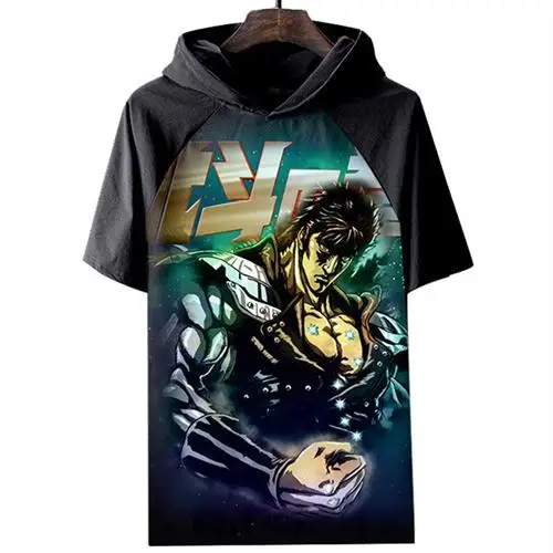 

New Arrival ort Sve T-irt with 3D Printing Cartoon Anime Design Loose Fit Summer Faion Men's Clothing