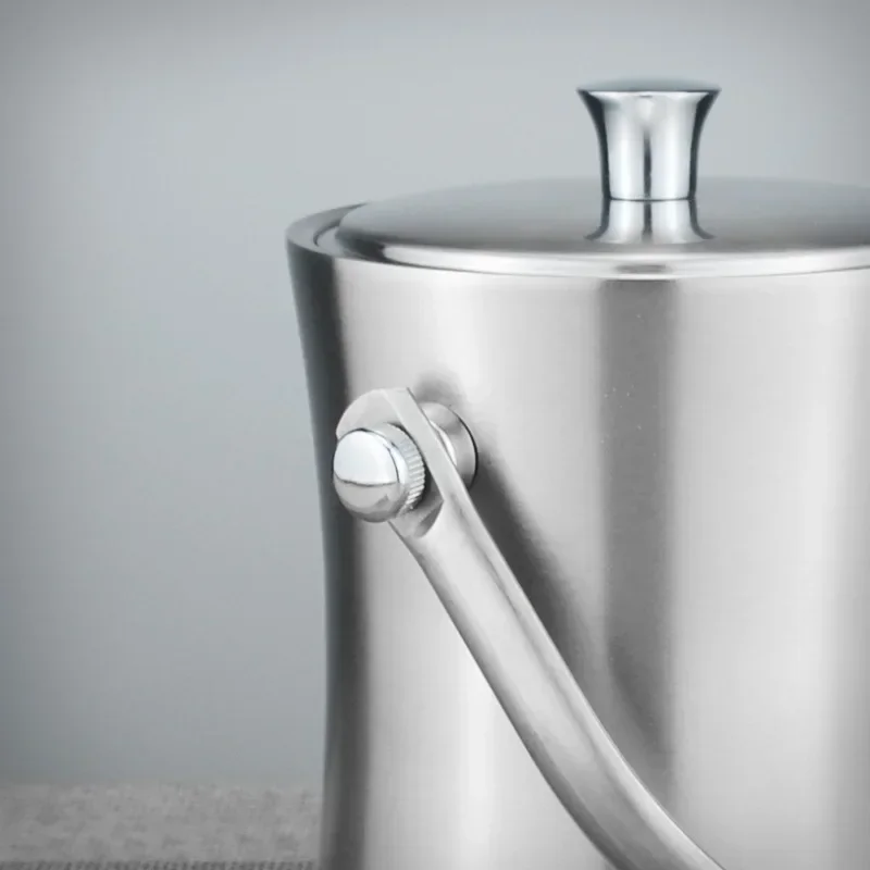 Thickened Stainless Steel Ice Bucket Bar Champagne Commercial Double Ice Bucket 5