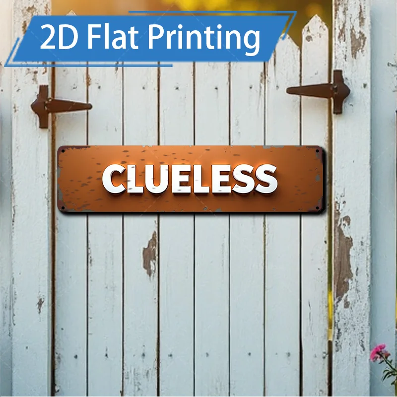 [2D FLAT] قطعة واحدة من اللافتة المعدنية، لافتة معدنية ريفية مقاس 4 × 16 بوصة "بدون إغلاق" لديكور باب الحديقة