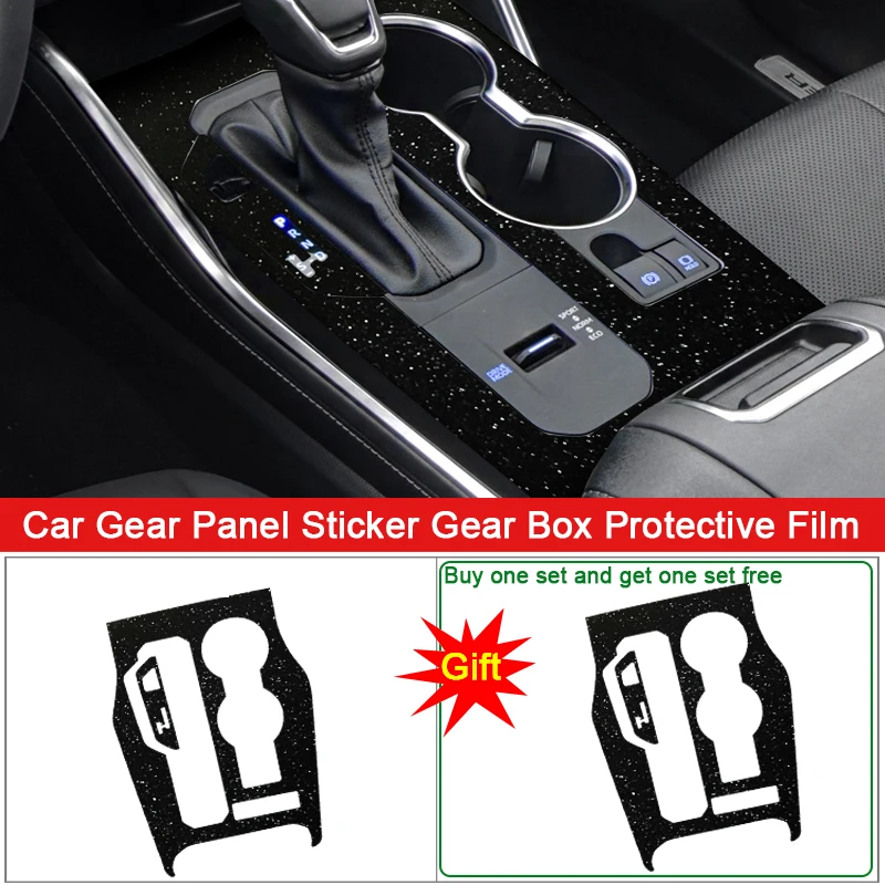 

Car Interior Sticker For Toyota Highlander Kluger XU70 2020-2023 Car Gear Panel Sticker Gear Box Protective Film Carbon Black