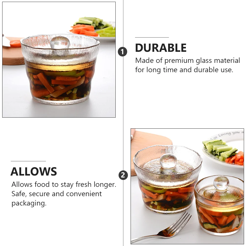 

1Pcs Pickle Jar Glass Multipurpose Food Storage Container Sealed Lid Storage Jar for Household Pickled Food