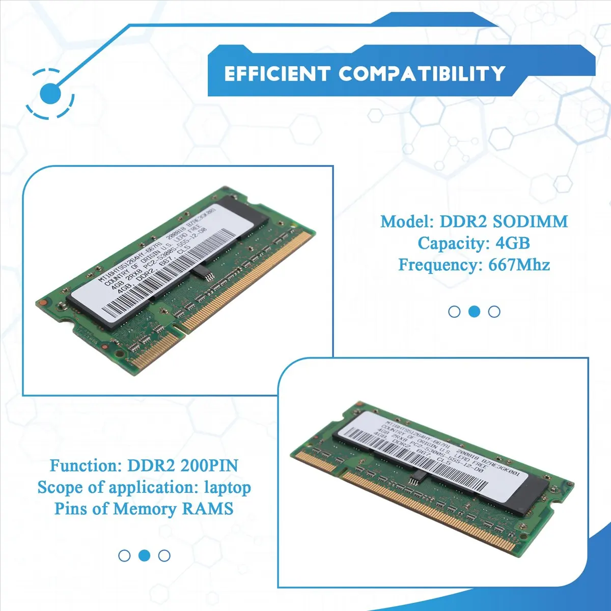 CH◆☆§DDR2 4GB Laptop Ram Memory 667Mhz PC2 5300 SODIMM 1.8V 200 Pins for Laptop Memory~HOT SALE