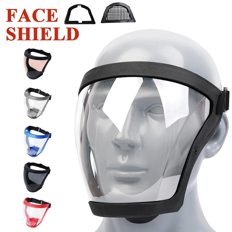 Work Protection Mask Full Face Shield Protection Face Cover Reusable Kitchen Splash Protection Mask Anti-fog Windproof Mask