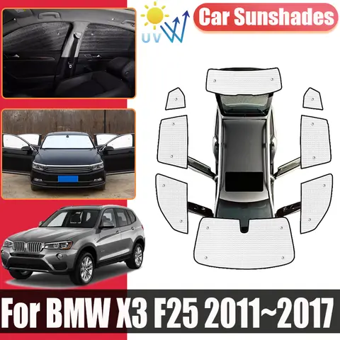BMW X3 F25 용 사이드 윈도우 바이저 2011 2012 2013 ~ 2017 자동차 차양 안티 UV 개인 정보 보호 블록 선 스크린 Windows 자동차 액세서리