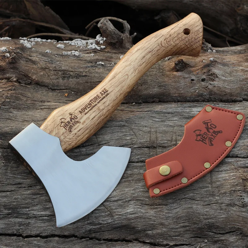 27cm Oak Wood Forged Axe for Chopping Firewood Outdoor Camping Emergencyl 4