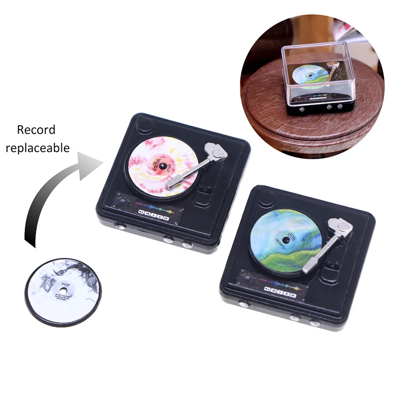 1:12 Dollhouse Mini Simulation CD Player Micro Landscape Bedroom Living Room Scene Prop Model Accessories