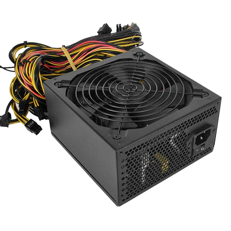 

1800W Miner Power Supply 95% High Efficiency AC 180-260V ATX Mining Power Source Support 8 CPU Card