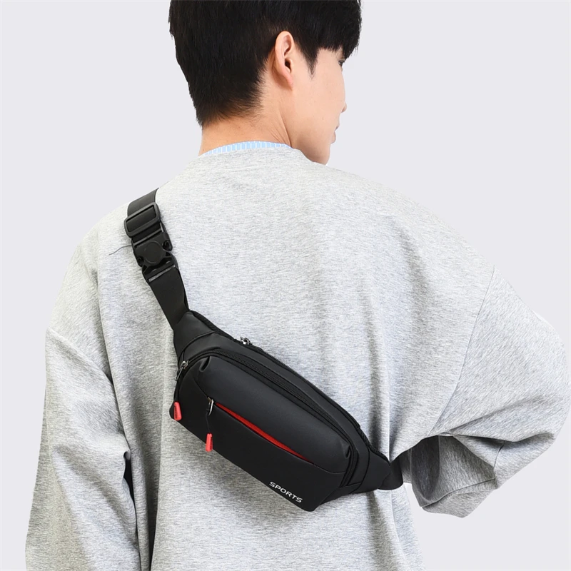 Men Waist Bag Pack Grey Casual Functional Belt Bag Large Belt Pouch Phone Money Belt Bag Fanny Travel Hip