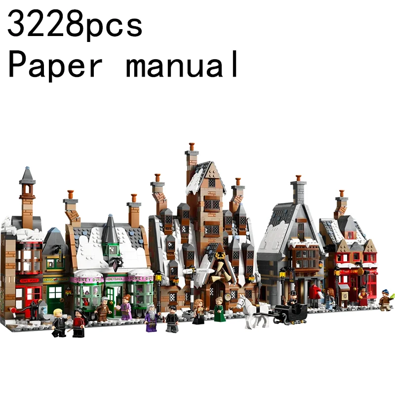 3228 Teile Hogsmeade Dorf Bausteine Architektur-Spielzeug Kompatibel mit Set 76457 Geburtstags- und Weihnachtsgeschenke für Erwachsene