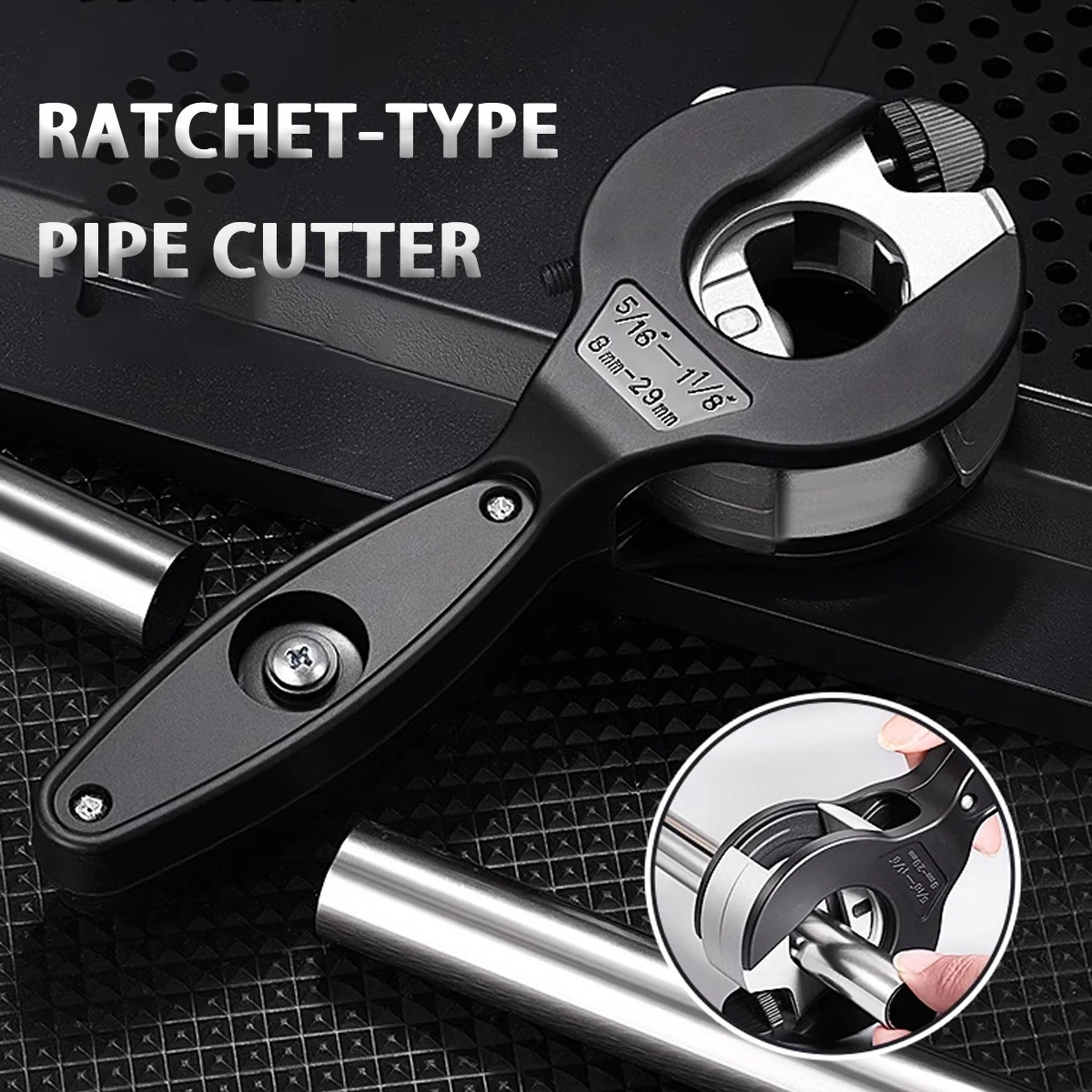 

Ratcheting Tubing Cutter - 2 in 1 Tube Cutter - Ratcheting Tubing Cutter Tool for Copper, PVC and Metal Pipes