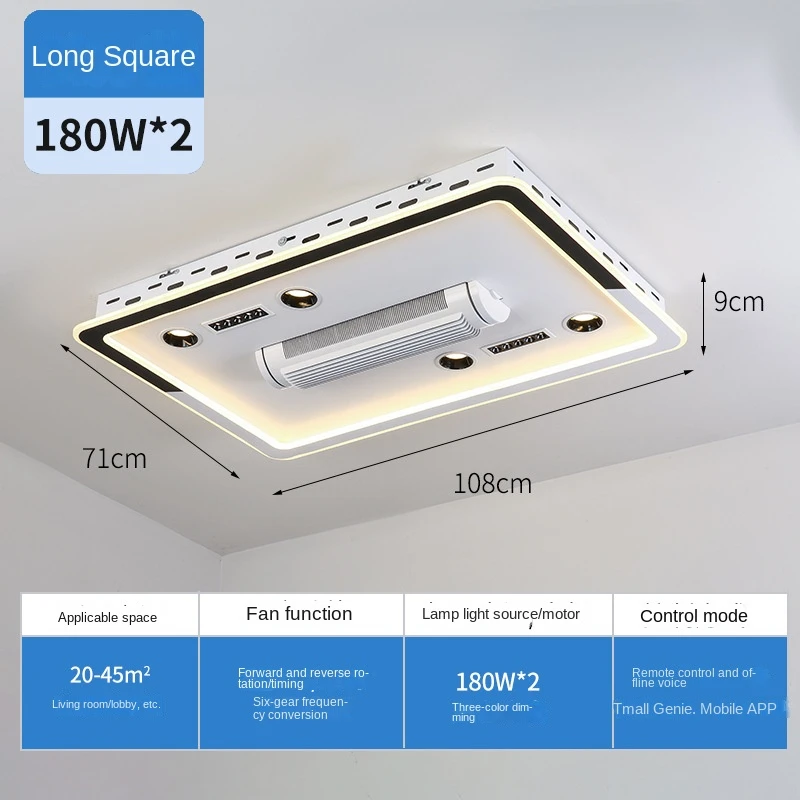 Imagem -06 - Moderno Led Teto Fan Light Proteção para os Olhos Full Spectrum Led Chip Controle Remoto Sala Quarto